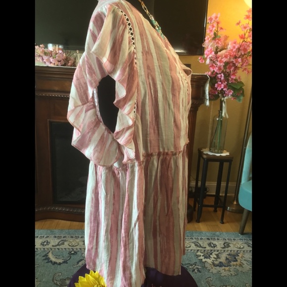 🌻NWT ROBERT LOUIS 1X CANDY STRIPES BABY DOLL TOP - Picture 8 of 14